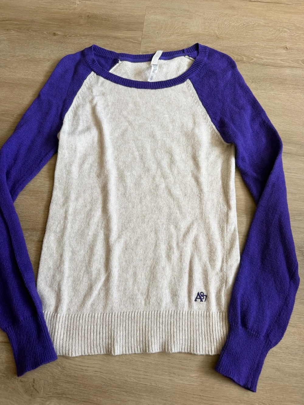 Aeropostale Purple Sleeve Cotton Angora Blend Sweater SZ S